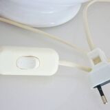 White glazed ceramic lamp, sleek design from the 60s/70s