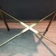 Set of four folding metal and velvet chairs