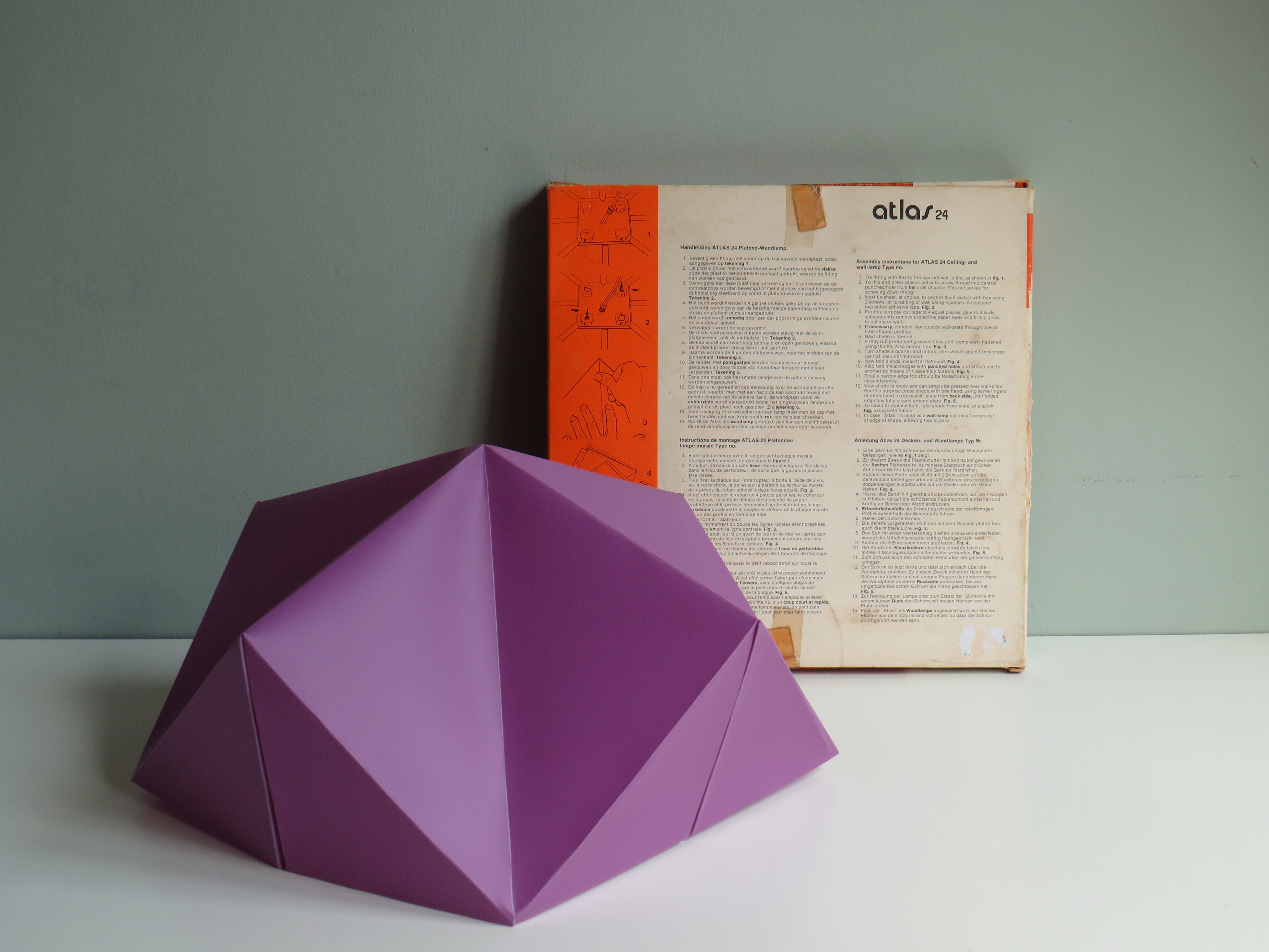 Plastic ceiling lamp Atlas 24 by Woja, Netherlands 1960-1970