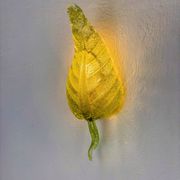 Barovier & Toso leaf-shaped wall sconce, green Murano glass, Italy, 1960s