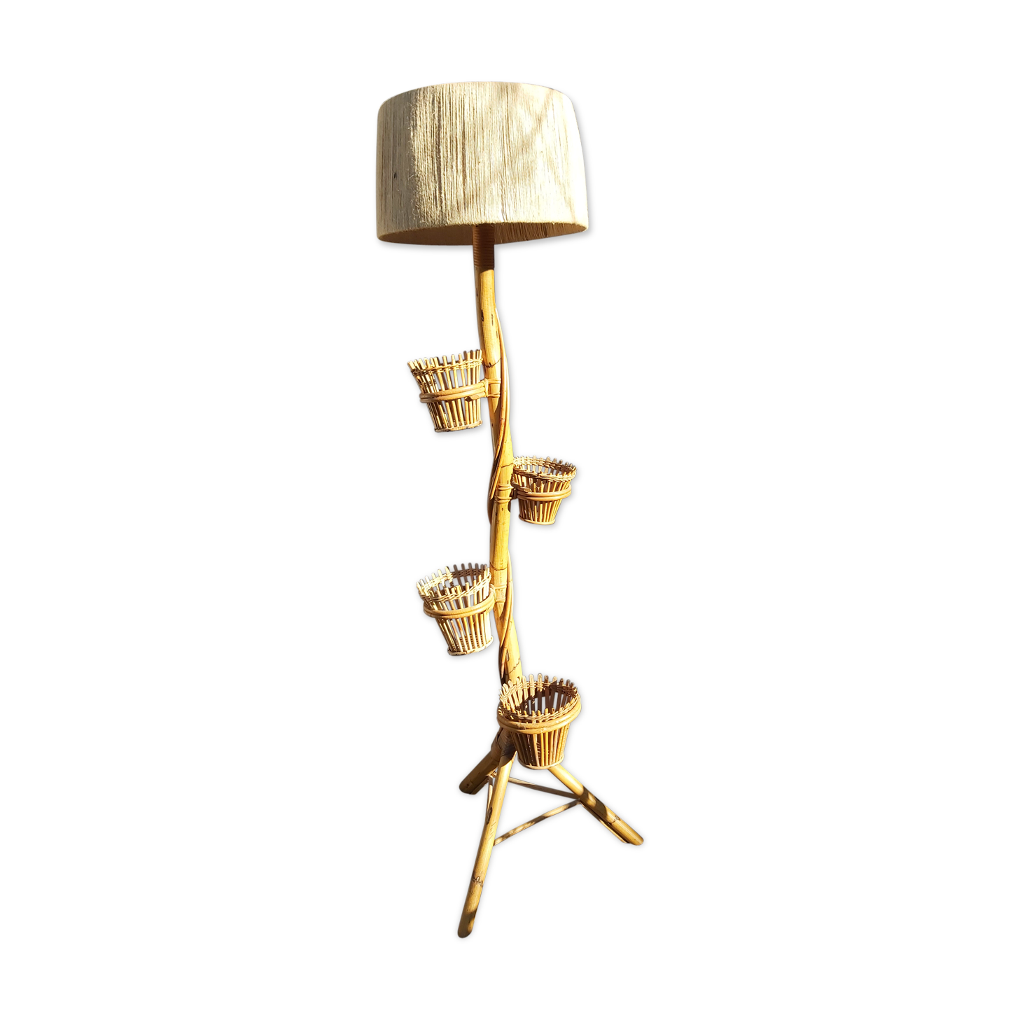 Vintage rattan lamppost