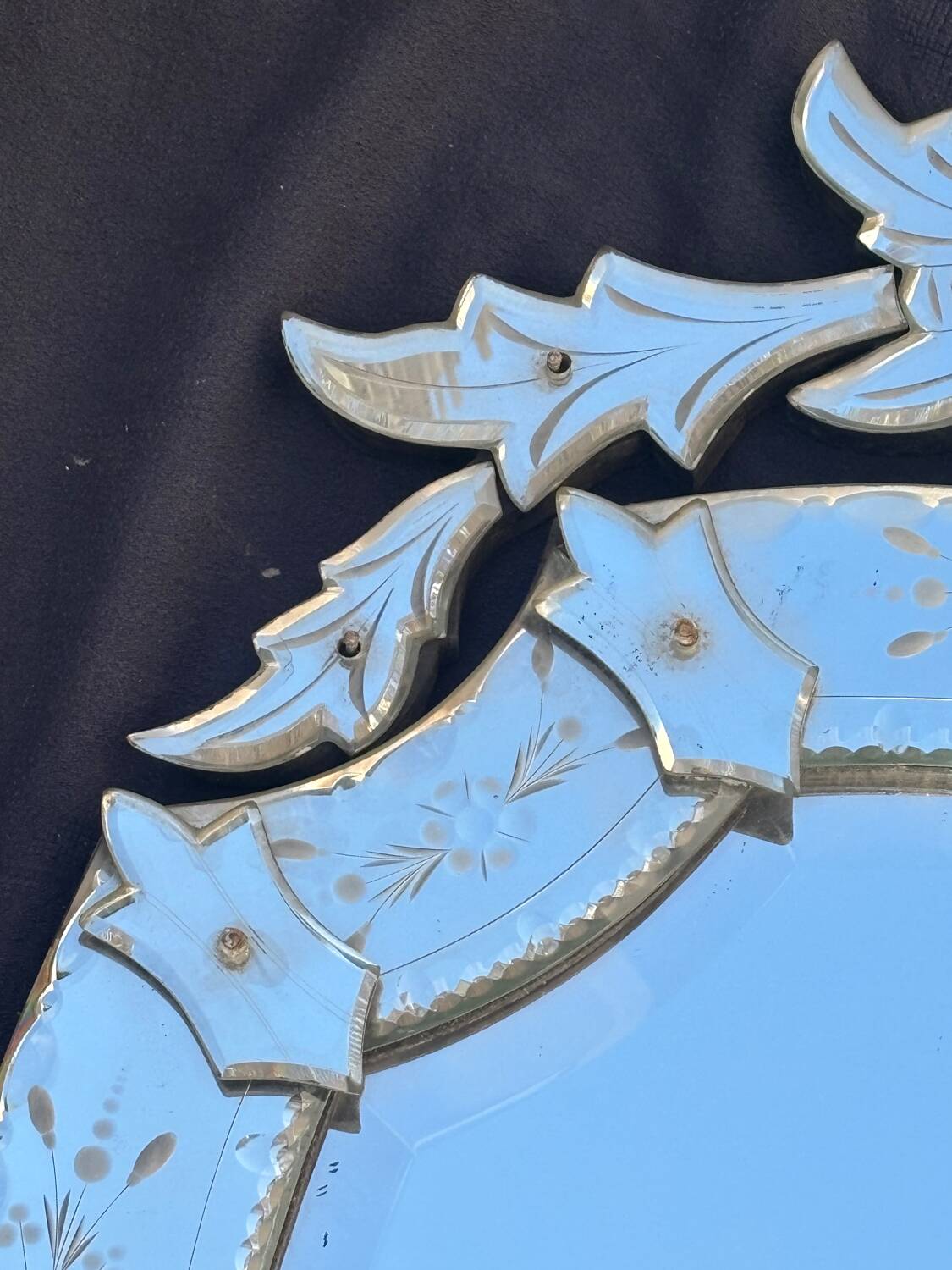 Venetian mirror, Murano glass 1950