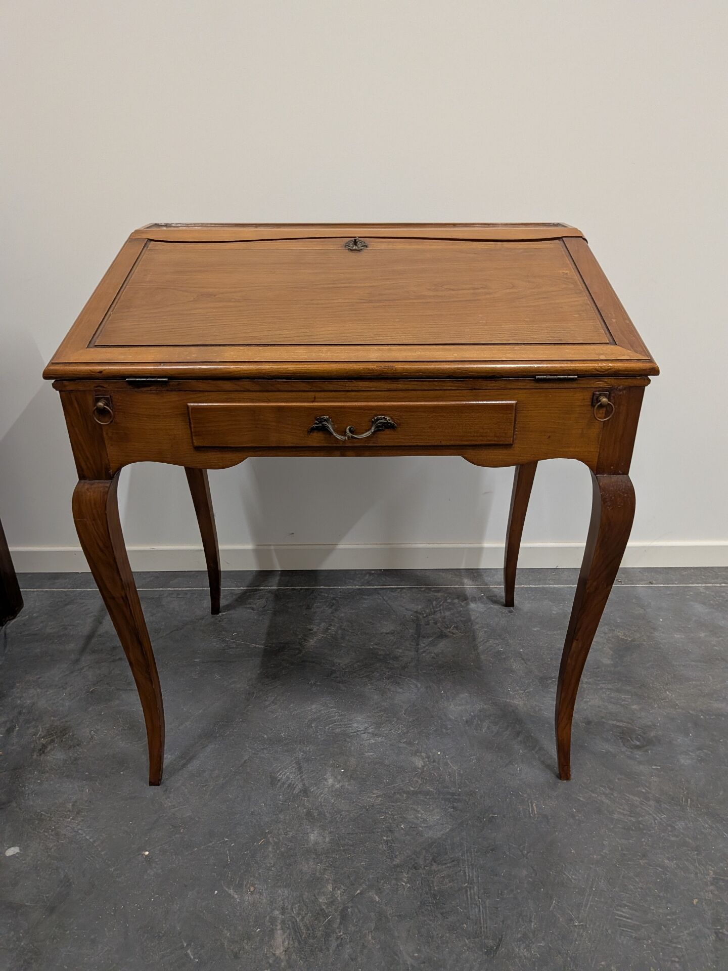 Antique secretary desk with drop-down front, cabriole legs – Louis XV style