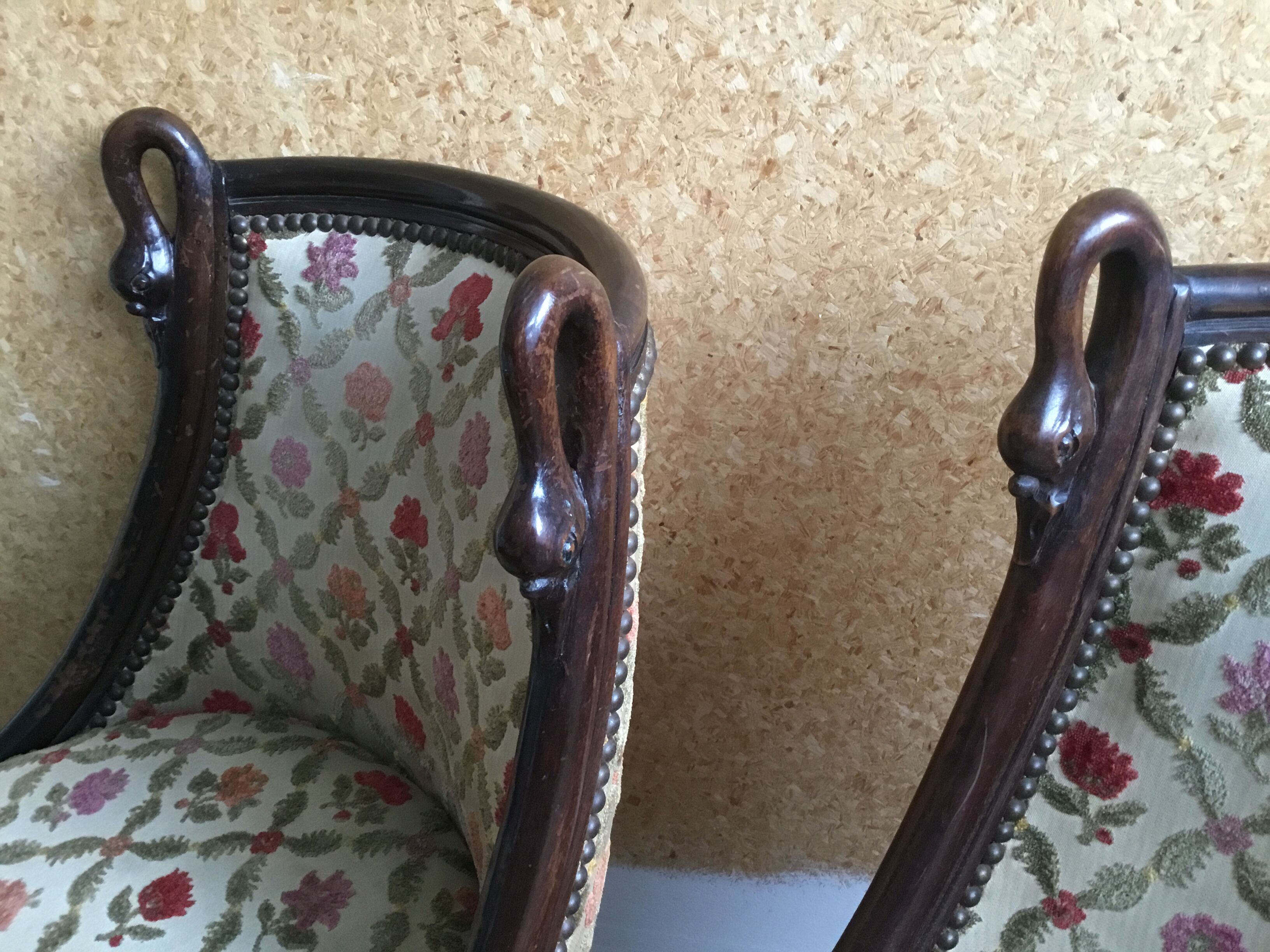 Pair of gooseneck gondola chairs