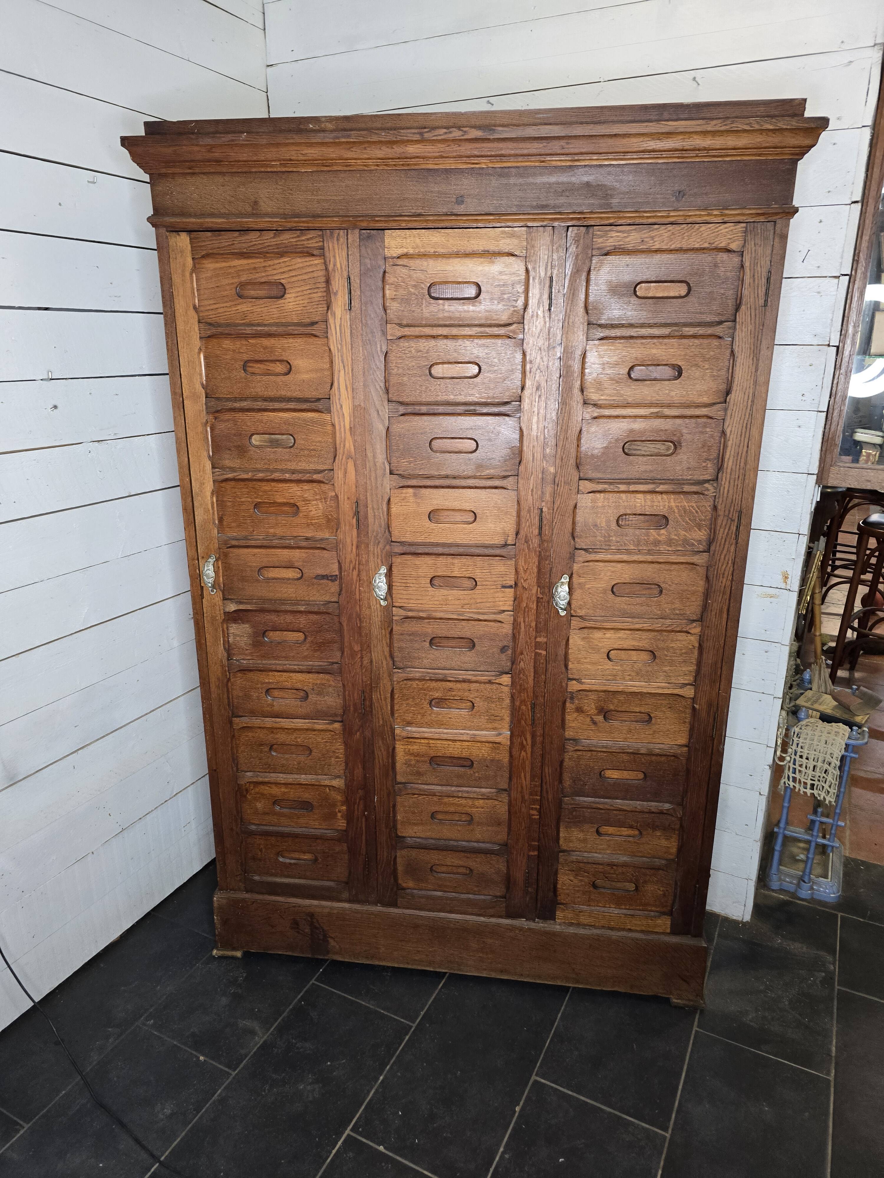 Old solid oak notary's cabinet
