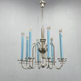 Art Deco Chandelier with Matching Sconces, Czechoslovakia 1930s