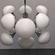 Sputnik chandelier with 12 frosted glass lights, Italy circa 1970.
