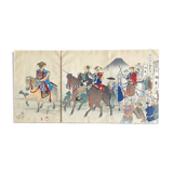 Samurai on horseback returning from hunting by Toyohara Chikanobu (1838-1912) Japan 1897