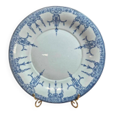 Ancienne assiette plate Gien 1860-1871 – faïence décor bleu – Xixe siècle