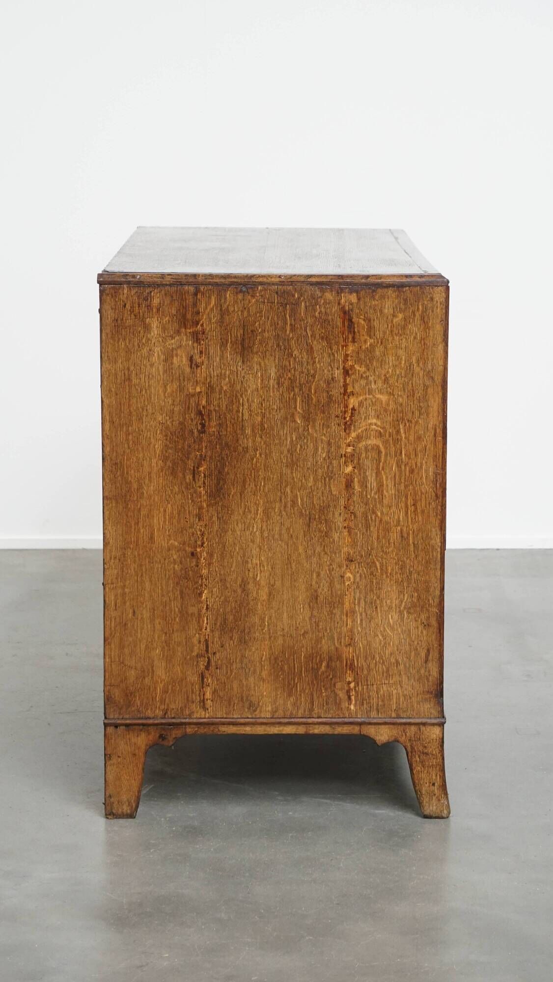 Antique Early 19th-Century English Oak Chest of Drawers/Commode