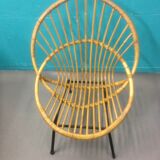 Fauteuil coquille en rotin