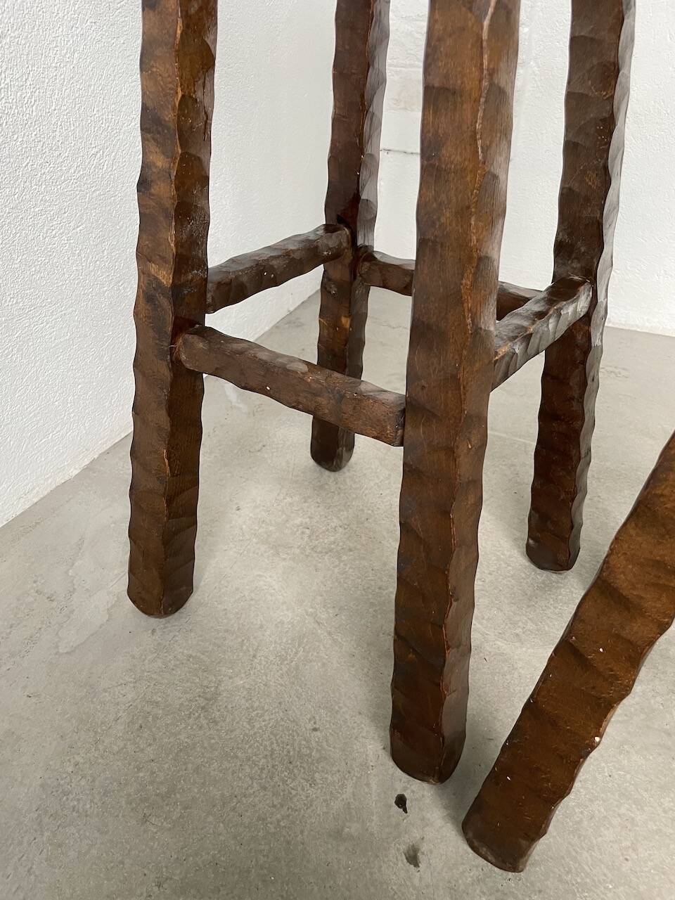 Pair of brutalist high stools