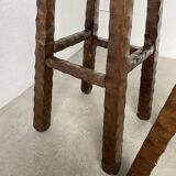 Pair of brutalist high stools