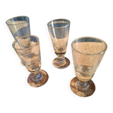 II. 4 19th century glasses (absinthe) of different heights