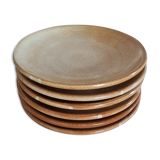 Lot de 6 assiettes plates en grès estampillées Vallauris