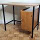 Vintage desk in metal and wood, 50s-60s