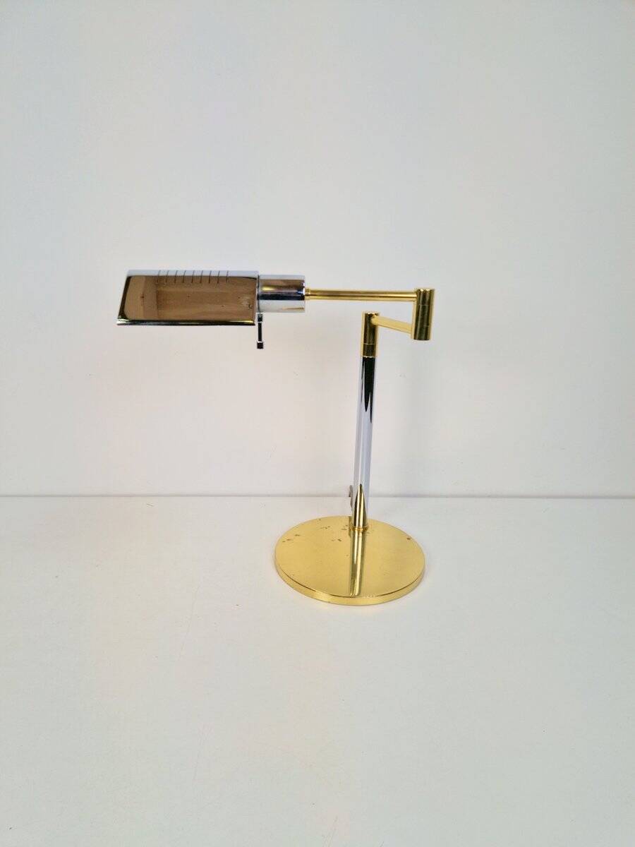 Adjustable Brass Chrome Table Lamp from Star Leuchten, Germany, 1970s
