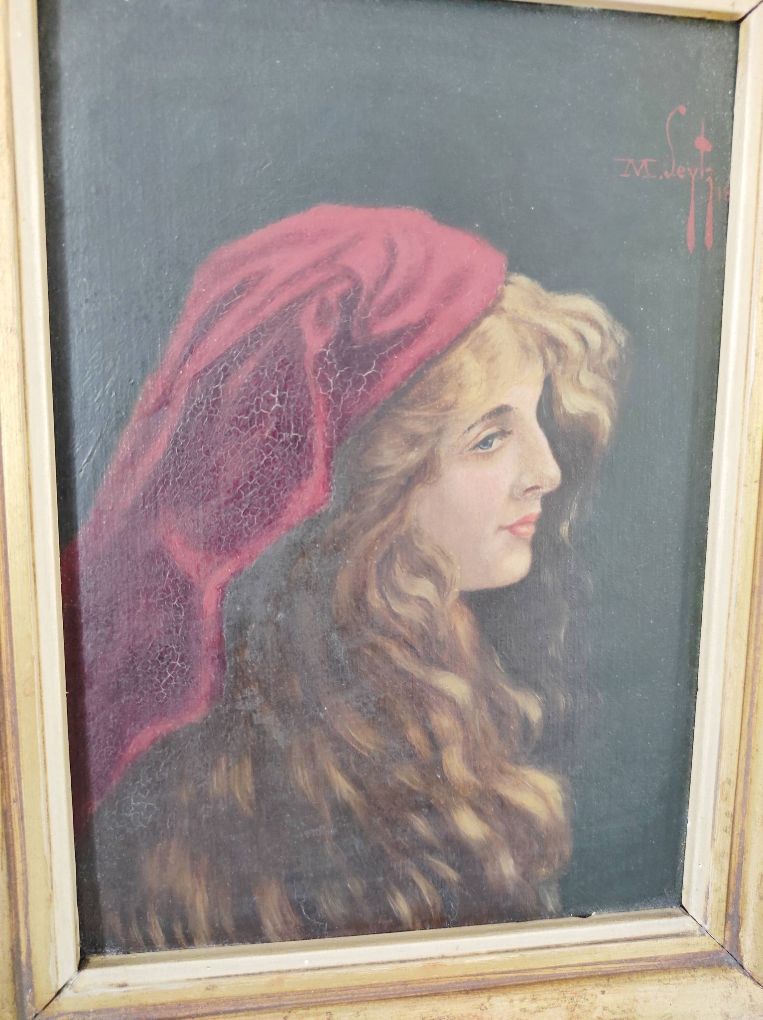 M. Leytz Portrait of a young woman, oil on panel, 19th century