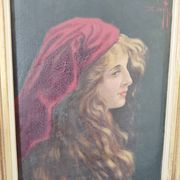 M. Leytz Portrait of a young woman, oil on panel, 19th century