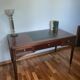 Antique Art Deco Desk Solid Oak - Leather Desk Mat - Cabinetmaker Quality