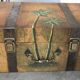 Vintage chest hand painted robinson treasure of the galleon
