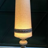 Beige ceramic lamp with crackle look, vintage 1970