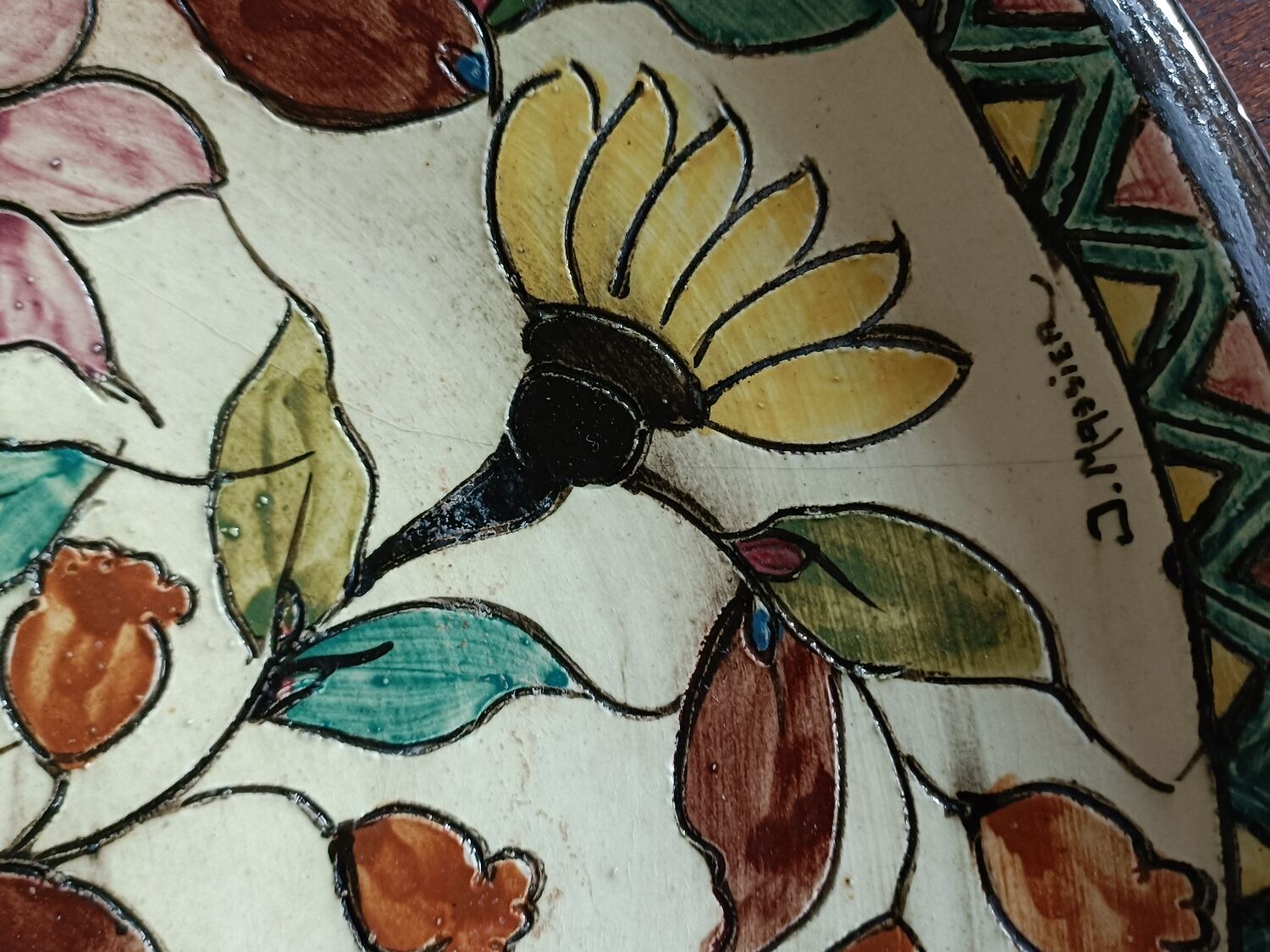 Vallauris dish signed Jérôme Massier