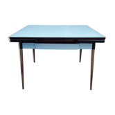 Table de marque rotub en formica bleu clair
