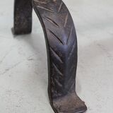 Paire de chenets en fer forgé - fin XIXe