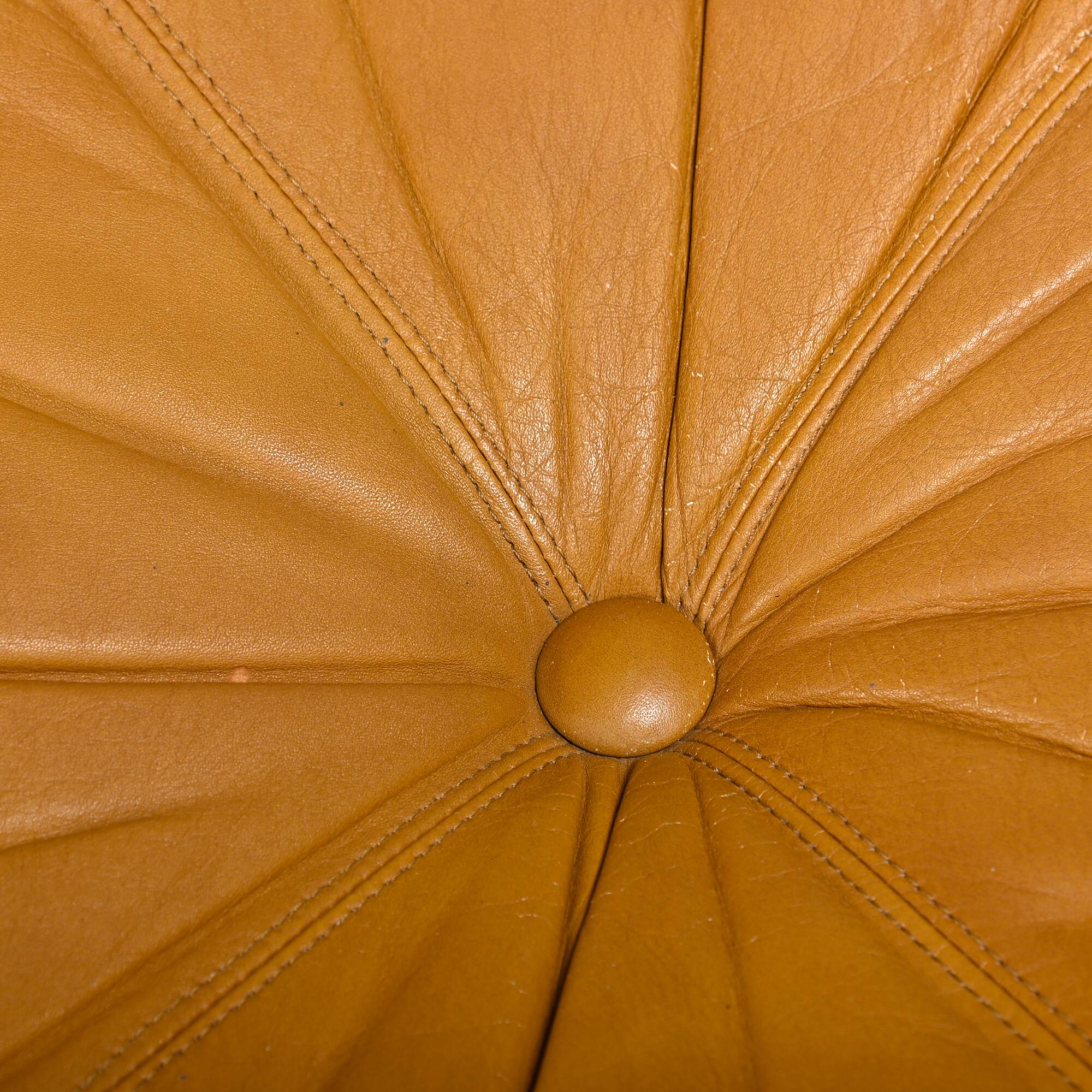Brazilian Stool Ottoman Oak and Leather in the style of Sergio Rodrigues