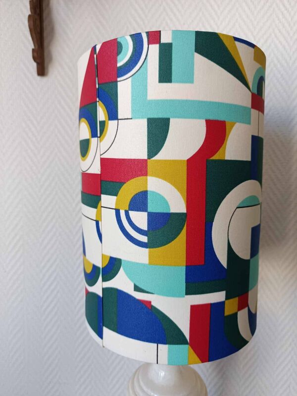 Lampe en albâtre et abat-jour sur mesure