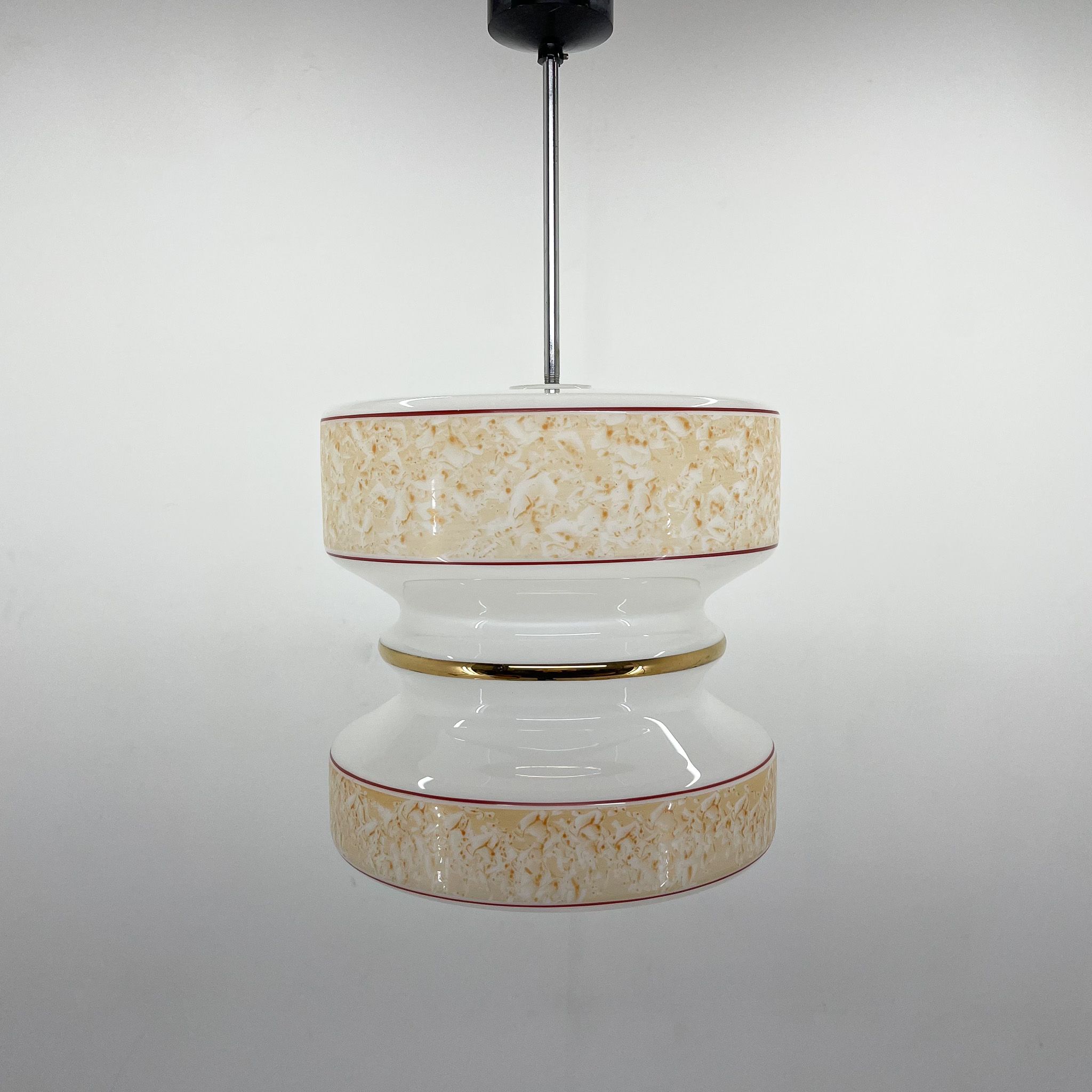 Mid-century glass pendant, 1980's, czechoslovakia