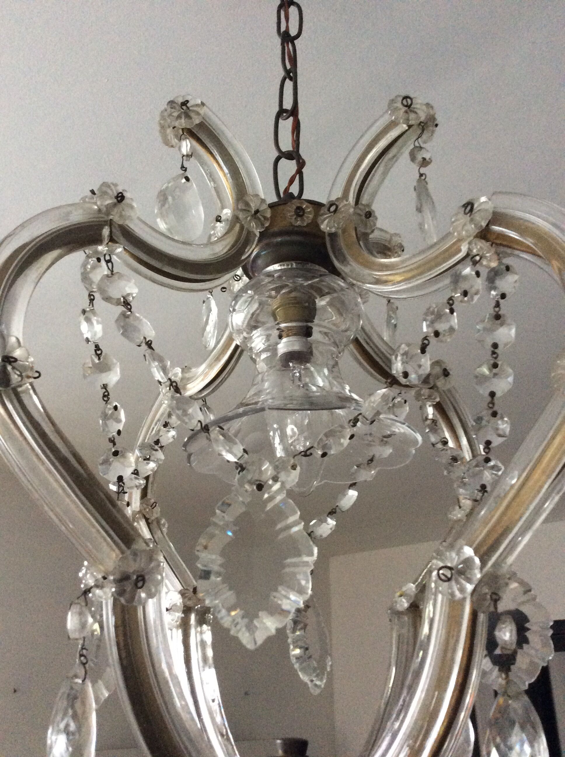 Lustre à cage en cristal