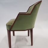 Art Deco armchair with almond green velvet