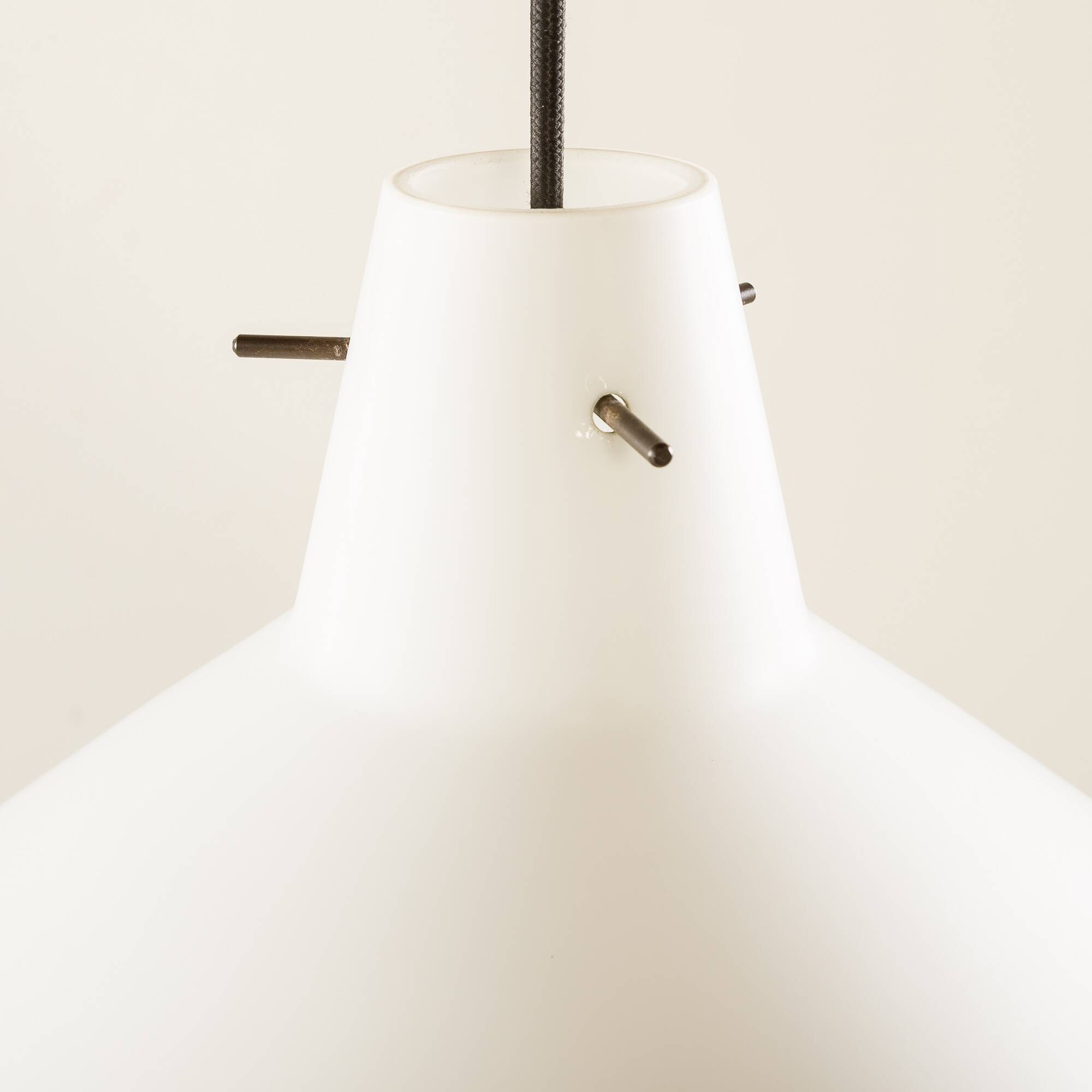 Italian mid century modern opaline glass pedant lamp, 1970s