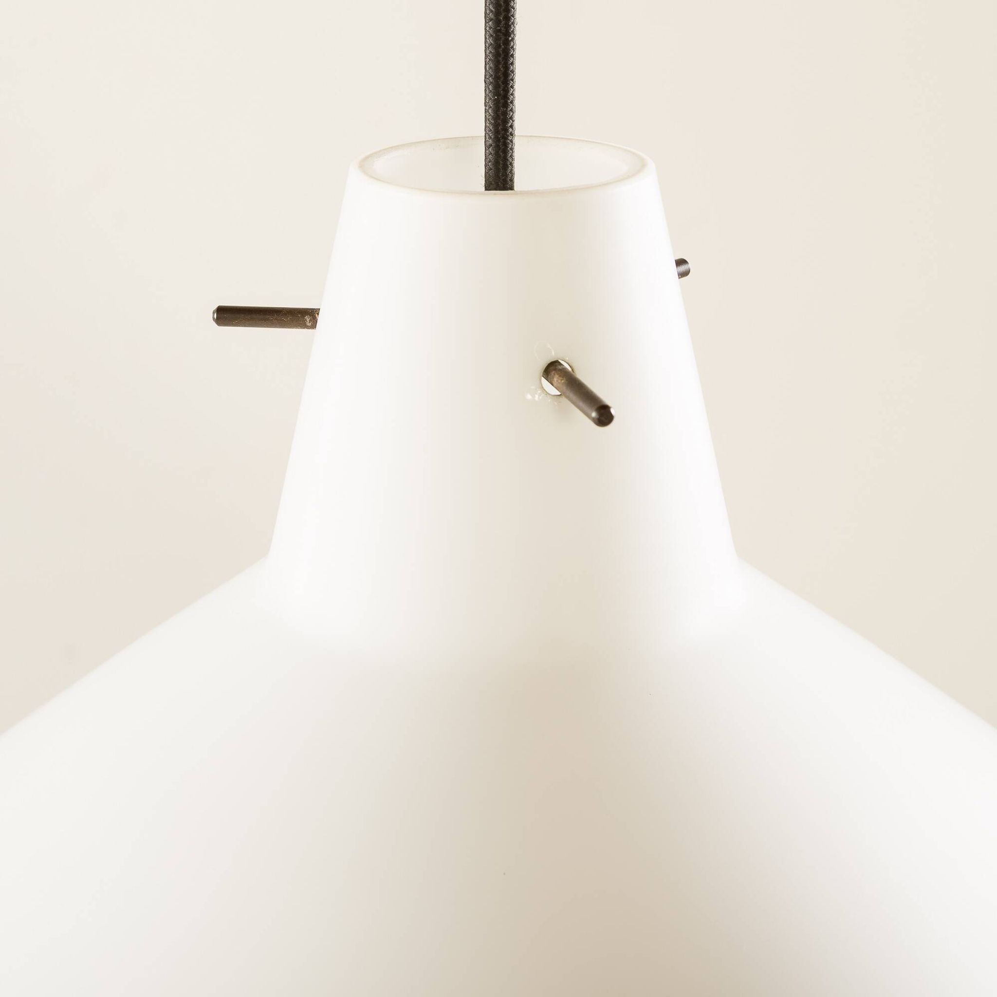Italian mid century modern opaline glass pedant lamp, 1970s