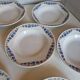 Set of 9 deep plates, earthenware from Creil Montereau, Colette model.
