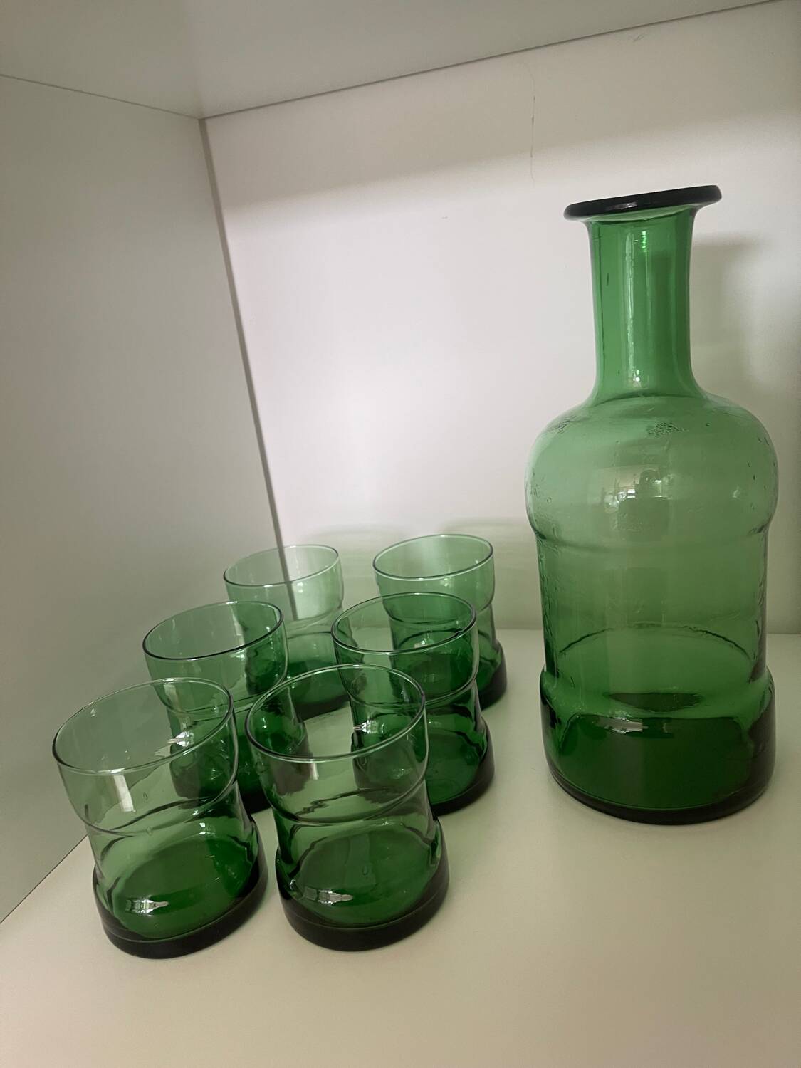 Service italien en verre bullé