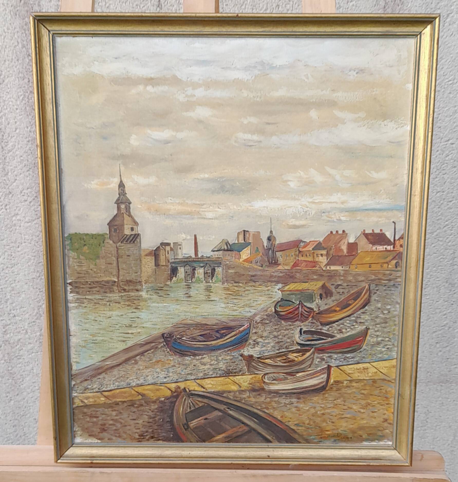 Framed oil on canvas signed Fernando dated 1968 L 50 cm