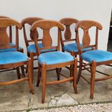 Set of 6 directoire style velvet chairs