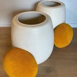 Paire de poufs/tabourets-coffre œufs Allibert