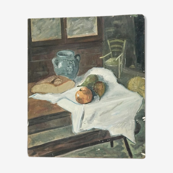 Peinture huile nature morte ancienne