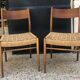 Pair of teak and rope chairs from the 60s