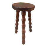 Tabouret tripode bois perlé