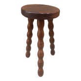 Beaded wood tripod stool