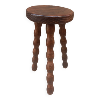 Beaded wood tripod stool