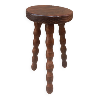 Tabouret tripode bois perlé