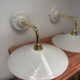 White opaline wall lights