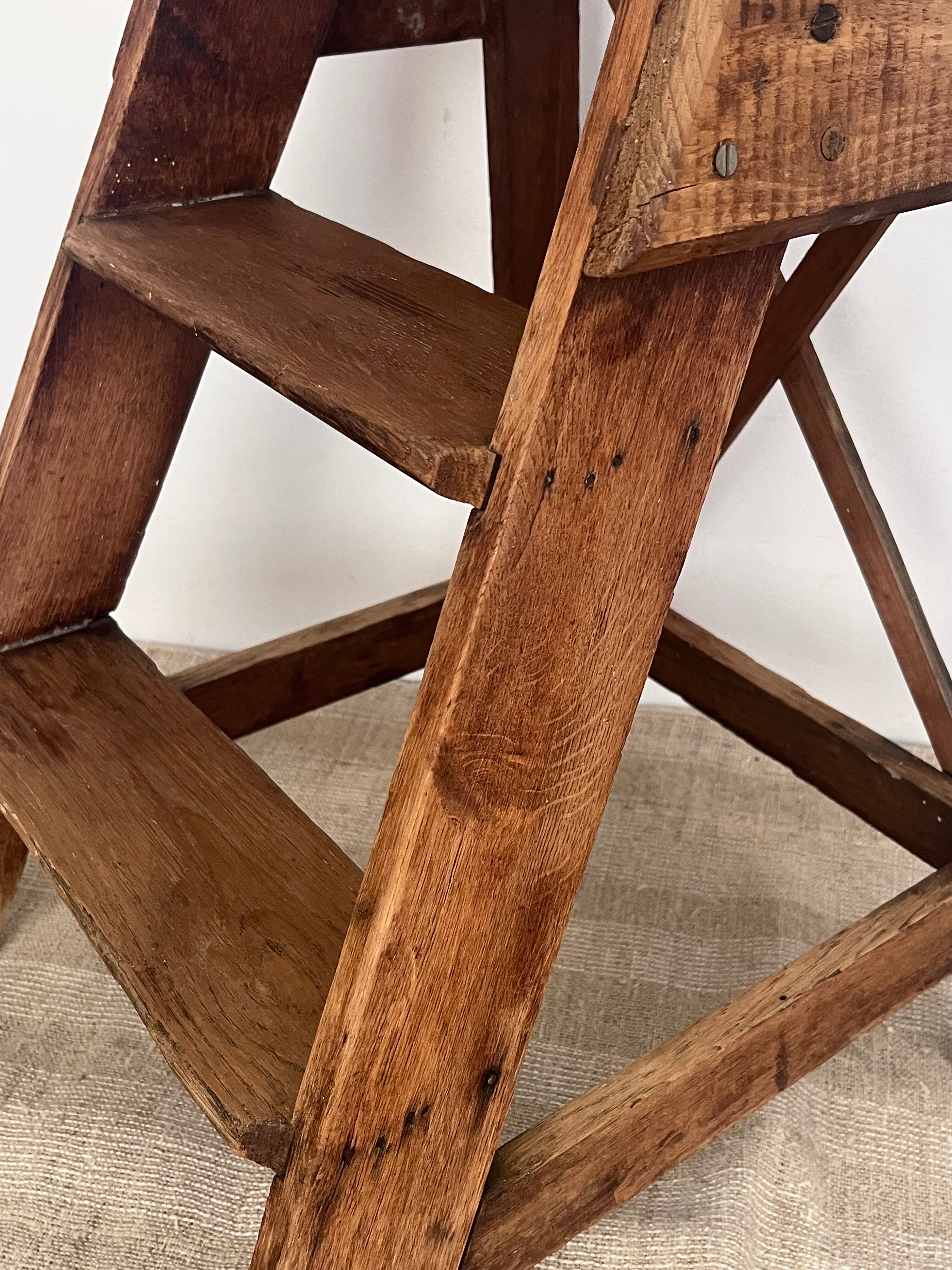 Old wooden footstool – Folk art