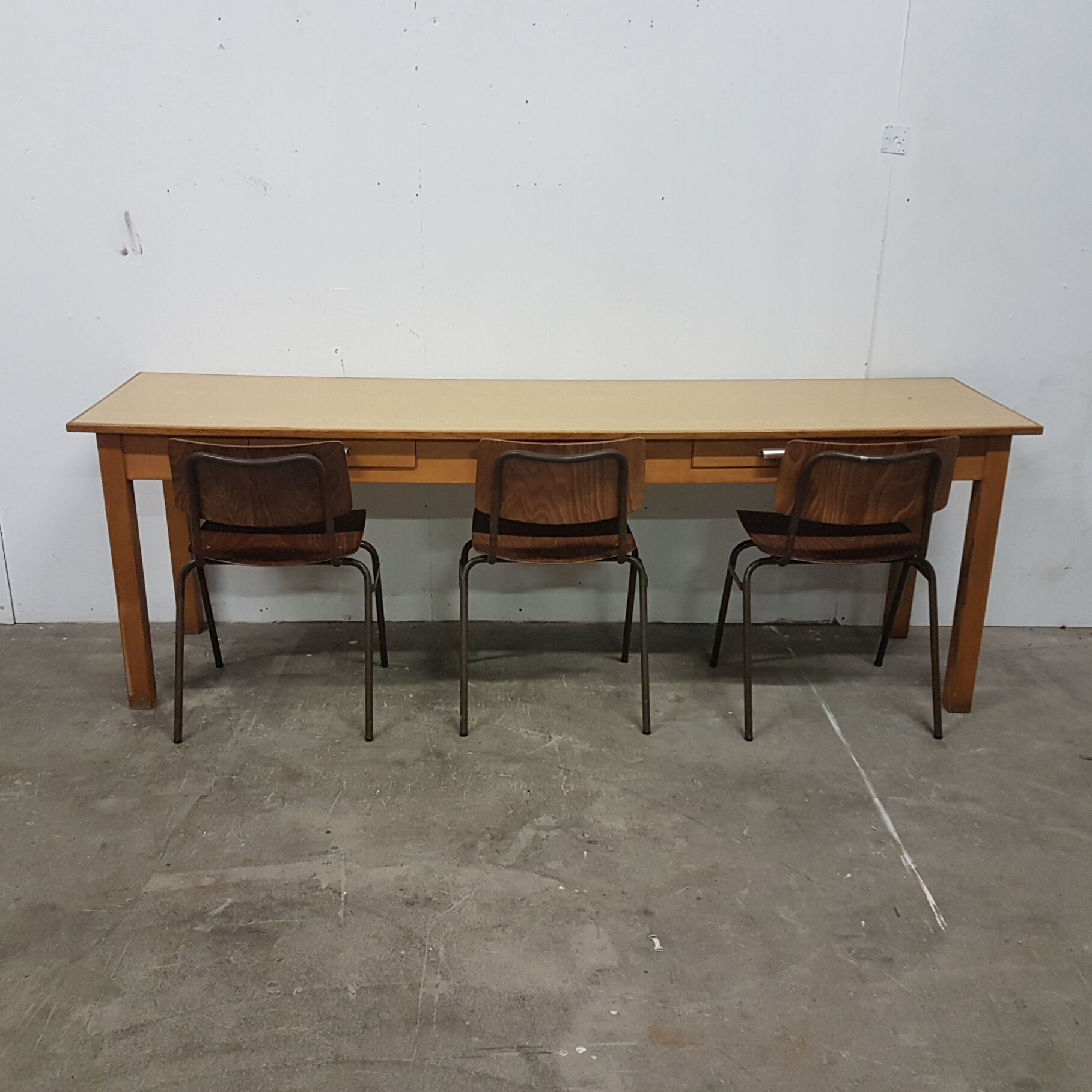 Large industrial writing desk with drawers, 1960s